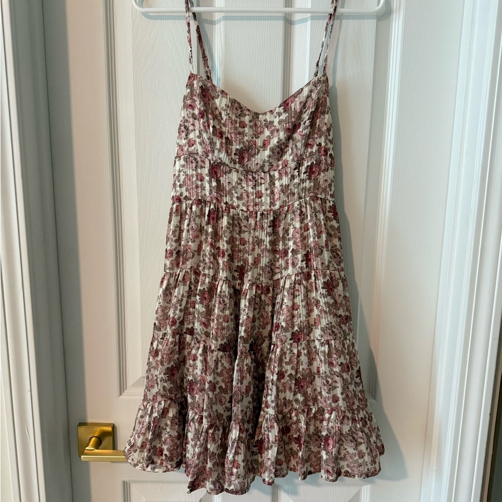 Altar'd State Floral Mini Dress - Pink and White